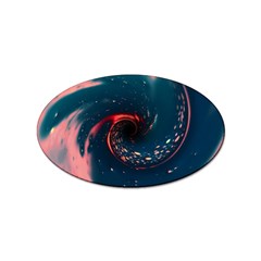 Fluid Swirl Spiral Twist Liquid Abstract Pattern Sticker (oval) by Ravend