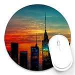 New York City Skyline Usa Round Mousepad Front