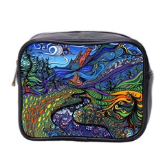 Multicolored Abstract Painting Artwork Psychedelic Colorful Mini Toiletries Bag (two Sides) by Bedest