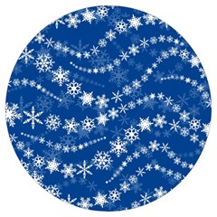 Snowflakes Winter Background Round Trivet by Proyonanggan