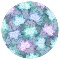 Leaves Glitter Background Winter Round Trivet by Proyonanggan