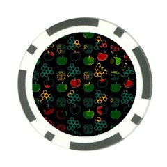 Apples Honey Honeycombs Pattern Poker Chip Card Guard by Sarkoni