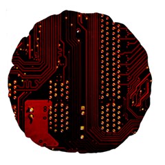 Technology Computer Circuit Large 18  Premium Round Cushions by Sarkoni