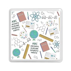 School Subjects And Objects Vector Illustration Seamless Pattern Memory Card Reader (square) by Grandong