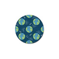 Seamless Pattern Cartoon Earth Planet Golf Ball Marker by Grandong