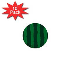 Green Seamless Watermelon Skin Pattern 1  Mini Buttons (10 Pack)  by Grandong