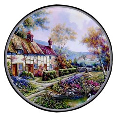 Colorful Cottage River Colorful House Landscape Garden Beautiful Painting Wireless Fast Charger(black) by Grandong