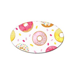 Vector Donut Seamless Pattern Sticker Oval (100 Pack) by Grandong