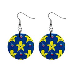 Blue Yellow October 31 Halloween Mini Button Earrings by Ndabl3x