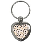 Cat Halloween Pattern Key Chain (Heart) Front