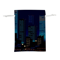 Pixel Art Night City Japan Lightweight Drawstring Pouch (s) by Sarkoni