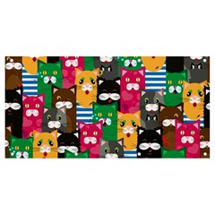 Cats Funny Colorful Pattern Texture Banner And Sign 8  X 4  by Grandong