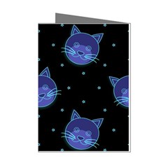 Vector Illustration Of Cat Animal Face Pattern Mini Greeting Cards (pkg Of 8) by Ndabl3x