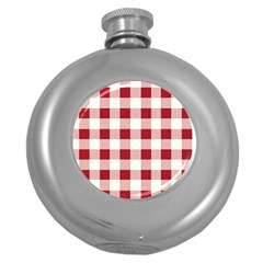 Gingham - 4096x4096px - 300dpi14 Round Hip Flask (5 Oz) by EvgeniaEsenina