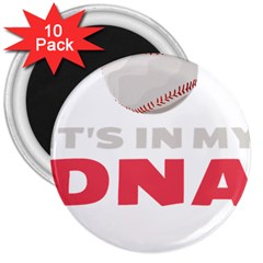 Baseball Lover Gift For Family T- Shirt Baseball Lover Baseball Heartbeat E K G Baseball Is In My D Yoga Reflexion Pose T- Shirtyoga Reflexion Pose T- Shirt 3  Magnets (10 Pack)  by hizuto