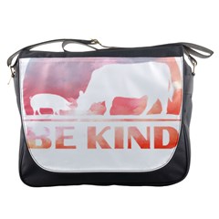 Be Kind To Animals Or Ill Kill You T- Shirt Vegan Be Kind Farm Animal Design Dairy Cow And Pig T- Sh Yoga Reflexion Pose T- Shirtyoga Reflexion Pose T- Shirt Messenger Bag by hizuto