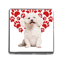 Bichon Frise Gift T- Shirt Cool Bichon Frise Valentine Heart Paw Bichon Frise Dog Lover Valentine Co Yoga Reflexion Pose T- Shirtyoga Reflexion Pose T- Shirt Memory Card Reader (square 5 Slot) by hizuto