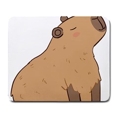 Capybara T- Shirt Cute Capybara Illustration With A Bird Friend T- Shirt Yoga Reflexion Pose T- Shirtyoga Reflexion Pose T- Shirt Large Mousepad by hizuto