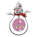 Pusheen Cat Metal Snowman Ornament Front