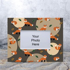 Fox Pattern White Tabletop Photo Frame 4 x6  by Pakjumat