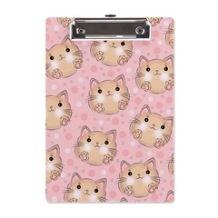 Cat Pattern Pink Cartoon A5 Acrylic Clipboard by Pakjumat