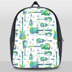 Guitars Music Notes Seamless Pattern School Bag (xl) by Pakjumat