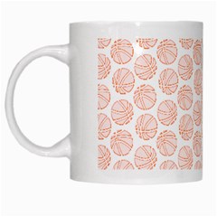 Basketball T- Shirt Basket Ball Pattern T- Shirt White Mug by EnriqueJohnson