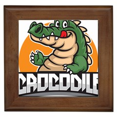 Funny Crocodile Framed Tile by Sarkoni