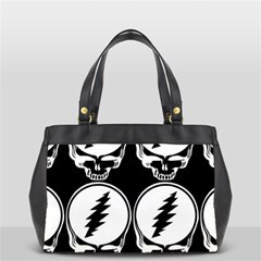 Black And White Deadhead Grateful Dead Steal Your Face Pattern Oversize Office Handbag by Sarkoni