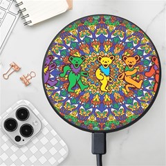 Grateful Dead Pattern Wireless Fast Charger(black) by Sarkoni