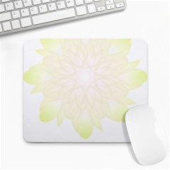 Flower Design T- Shirt Beautiful White And Yellow Artistic Flower T- Shirt Large Mousepad by EnriqueJohnson