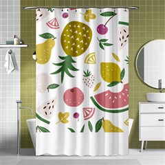 Fruits T- Shirt Funny Summer Fruits Collage Fruit Bright Colors T- Shirt Shower Curtain 48  X 72  (small)  by EnriqueJohnson