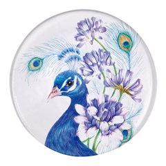 Peacock Round Glass Fridge Magnet (4 Pack) by uniart180623