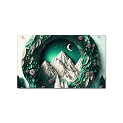 Christmas Wreath Winter Mountains Snow Stars Moon Sticker Rectangular (10 Pack) by uniart180623