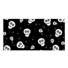 Skull Pattern Satin Shawl 45  X 80  by Ket1n9