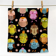 Cute Owls Pattern Face Towel by Ket1n9