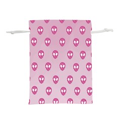 Alien Pattern Pink Lightweight Drawstring Pouch (l) by Ket1n9