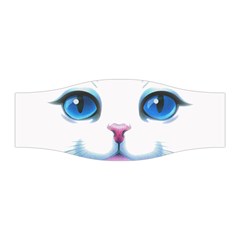 Cute White Cat Blue Eyes Face Stretchable Headband by Ket1n9