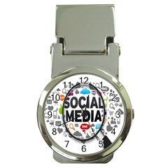 Social Media Computer Internet Typography Text Poster Money Clip Watches by Ket1n9