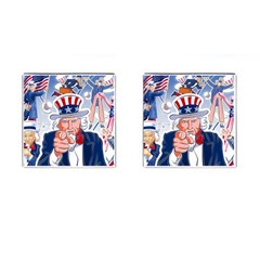 United States Of America Images Independence Day Cufflinks (square) by Ket1n9