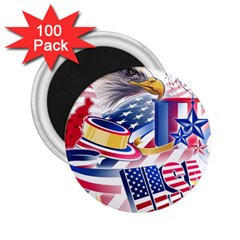 Independence Day United States Of America 2 25  Magnets (100 Pack)  by Ket1n9