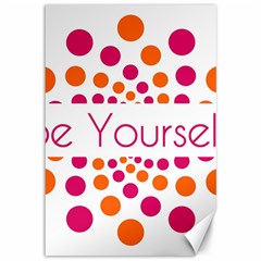 Be Yourself Pink Orange Dots Circular Canvas 12  X 18  by Ket1n9