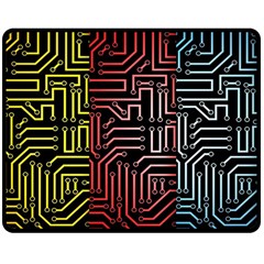 Circuit Board Seamless Patterns Set Two Sides Fleece Blanket (medium) by Ket1n9