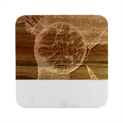 Space-universe-earth-rocket Marble Wood Coaster (square) by Ket1n9