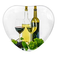 White-wine-red-wine-the-bottle Heart Glass Fridge Magnet (4 Pack) by Ket1n9