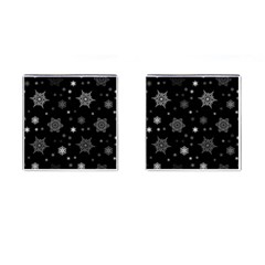 Christmas Snowflake Seamless Pattern With Tiled Falling Snow Cufflinks (square) by Ket1n9