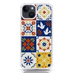 Mexican-talavera-pattern-ceramic-tiles-with-flower-leaves-bird-ornaments-traditional-majolica-style- iPhone 14 TPU UV Print Case Front