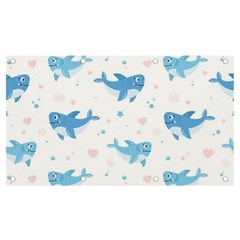 Seamless-pattern-with-cute-sharks-hearts Banner And Sign 7  X 4  by Ket1n9