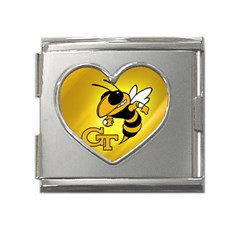 Georgia Institute Of Technology Ga Tech Mega Link Heart Italian Charm (18mm) by Ket1n9