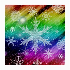 Christmas-snowflake-background Medium Glasses Cloth by Grandong